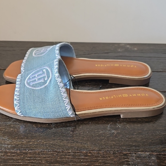 Tommy Hilfiger Women's Blue Slide Sandals - Picture 6 of 10